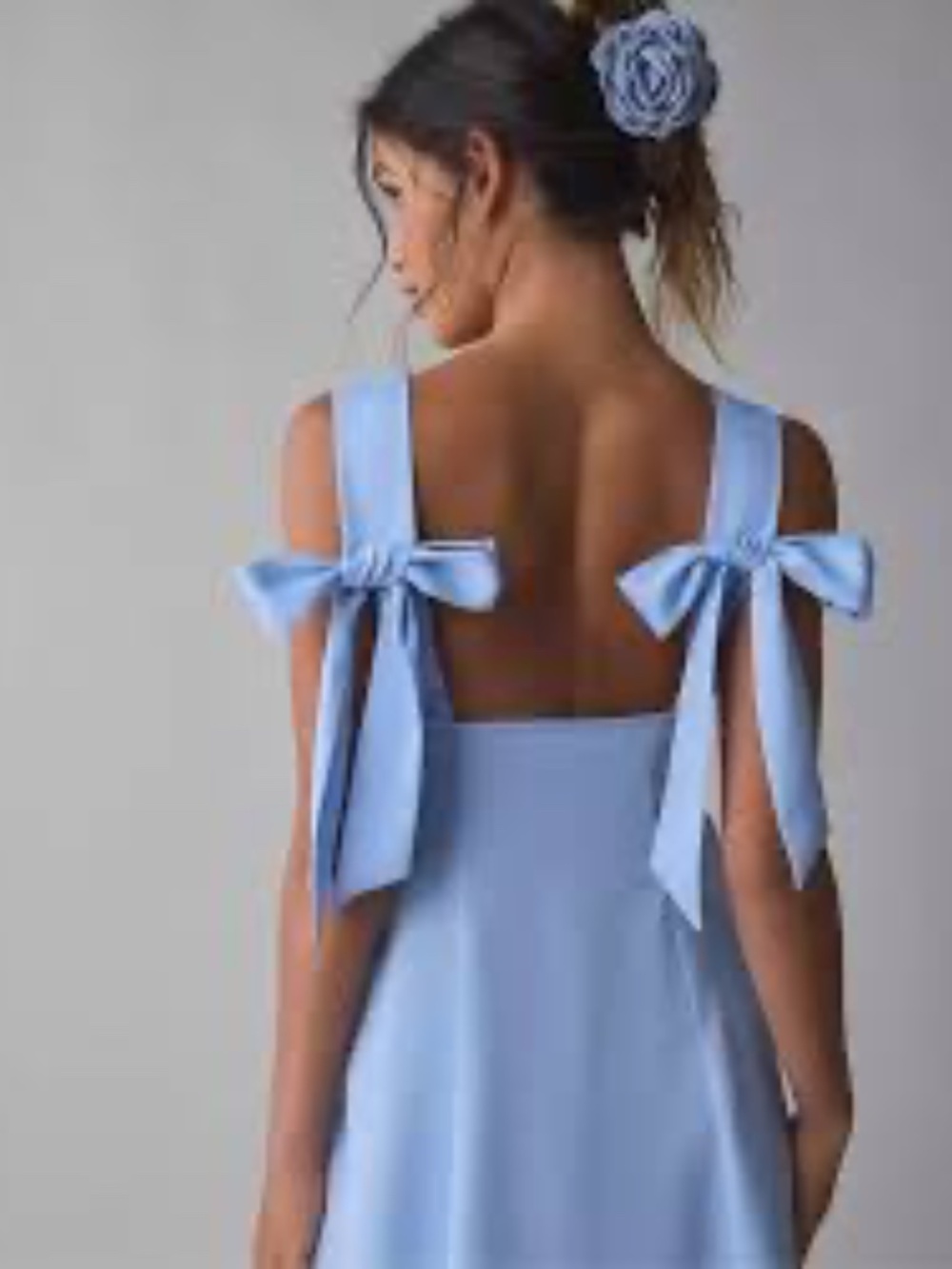 UO Bri Double Bow Satin Mini Dress Size Large